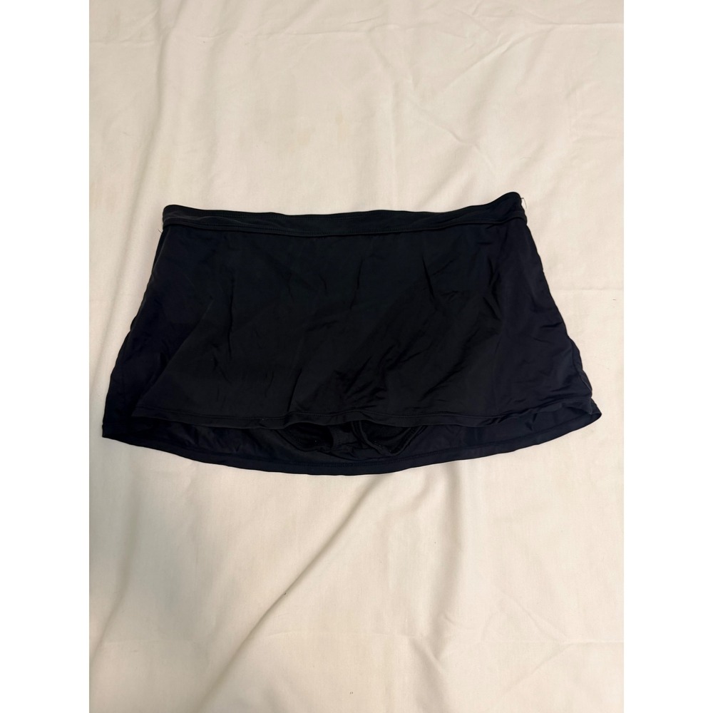Liz Claiborne Black Swim Skirt Built-in Brief Swimsuit Bottom XL 20LC